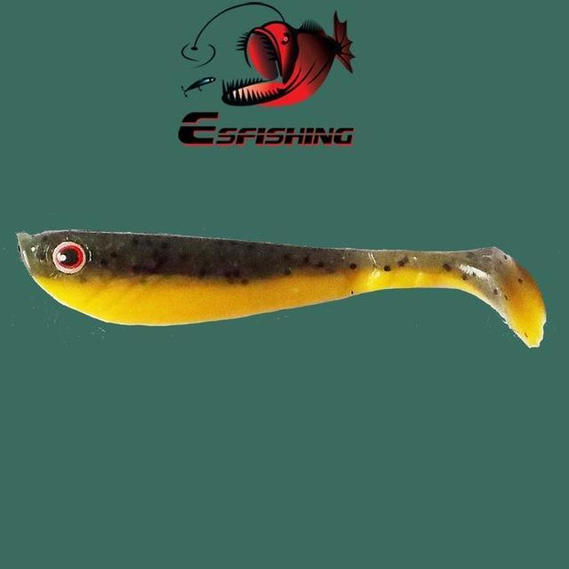 Fishing Soft S 10Pcs 6.2Cm/2.8G Esfishing Vibro Shad 3D Eye Freshwater-Unrigged Plastic Swimbaits-Bargain Bait Box-Light Yellow-Bargain Bait Box