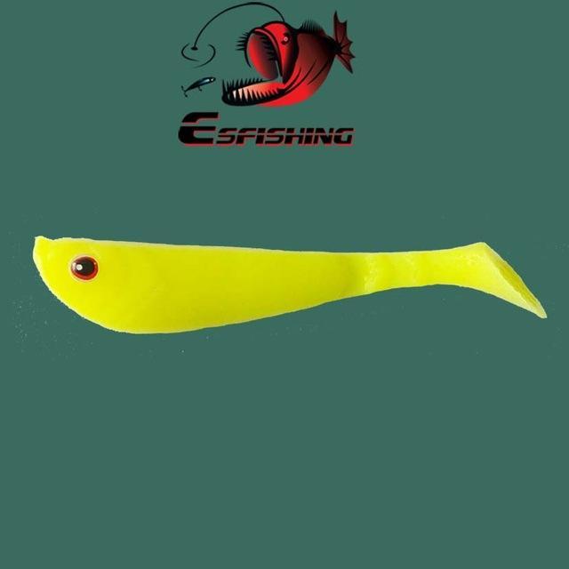 Fishing Soft S 10Pcs 6.2Cm/2.8G Esfishing Vibro Shad 3D Eye Freshwater-Unrigged Plastic Swimbaits-Bargain Bait Box-Yellow-Bargain Bait Box