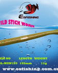 Fishing Soft Shad 5Pcs 15.5Cm/11G Esfishing Wild Stick Worm 6.1" Silicone Bait-Stick & Wacky Baits-Bargain Bait Box-Yellow-Bargain Bait Box