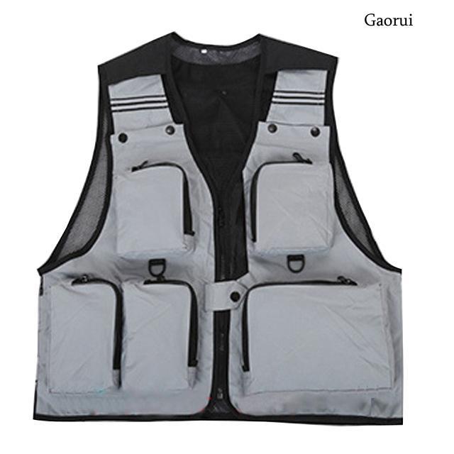 Bargain Bait Box Fishing Vest with Pockets Sports Fishing Vest Backpack Fly Fish Gray / XL