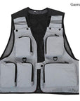 Fishing Vest With Pockets Sports Fishing Vest Backpack Fly Fish-Fishing Vests-Bargain Bait Box-Gray-L-Bargain Bait Box