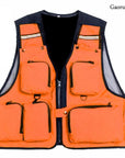 Fishing Vest With Pockets Sports Fishing Vest Backpack Fly Fish-Fishing Vests-Bargain Bait Box-Orange-L-Bargain Bait Box