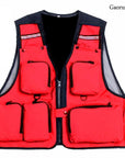 Fishing Vest With Pockets Sports Fishing Vest Backpack Fly Fish-Fishing Vests-Bargain Bait Box-Red-L-Bargain Bait Box