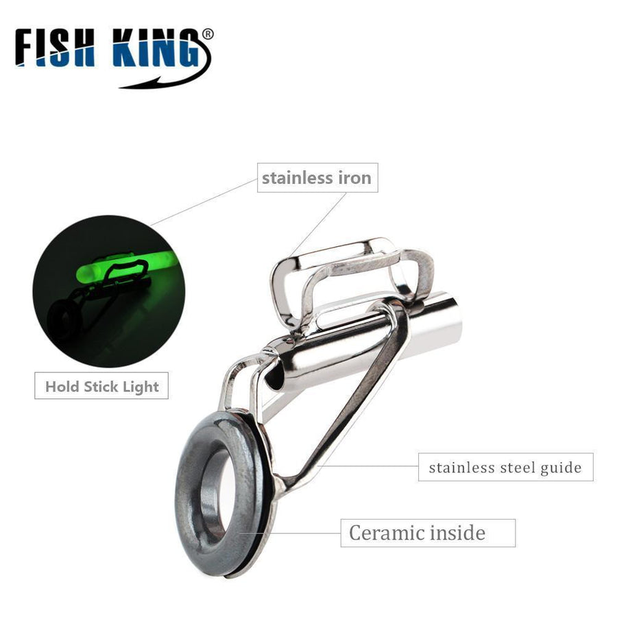 Fishking Lighting Guides 5Pcs/Lot Tip Set Repair Kit Diy Eye Rings Different-Fishing Rod Guides & Tips-Bargain Bait Box-White-Bargain Bait Box