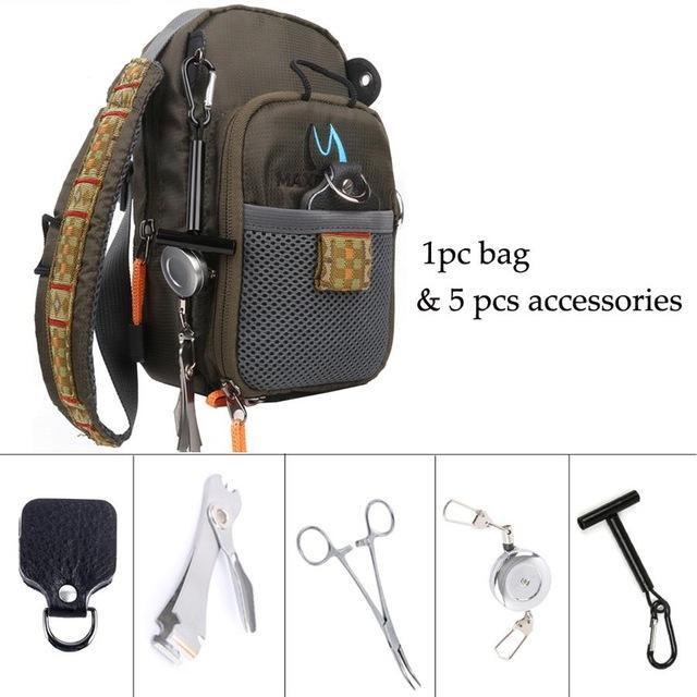 Fly Fishing Bag Fishing Chest Pack Fly Bag With Five Fishing Tool-Fishing Tool Combos-Bargain Bait Box-1 bag and 5 tools-Bargain Bait Box