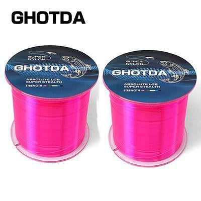 Ghotda 2Pcs Strong Nylon Fishing Line 500M Monofilament Line Japan Material Fish-HUDA Outdoor Equipment Store-Pink-1.0-Bargain Bait Box