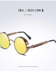 Gold Metal Polarized Sunglasses Gothic Steampunk Sunglasses Mens Womens Retro-Polarized Sunglasses-Bargain Bait Box-Brown Gold-Bargain Bait Box