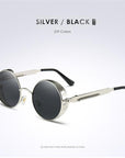 Gold Metal Polarized Sunglasses Gothic Steampunk Sunglasses Mens Womens Retro-Polarized Sunglasses-Bargain Bait Box-Silver Black-Bargain Bait Box