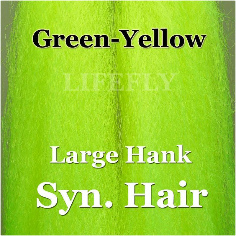 Green.Yellow Color / Large Hank Of Synthetic Hair, Hair, Syn. Fibre, Fly-Fly Tying Materials-Bargain Bait Box-Bargain Bait Box