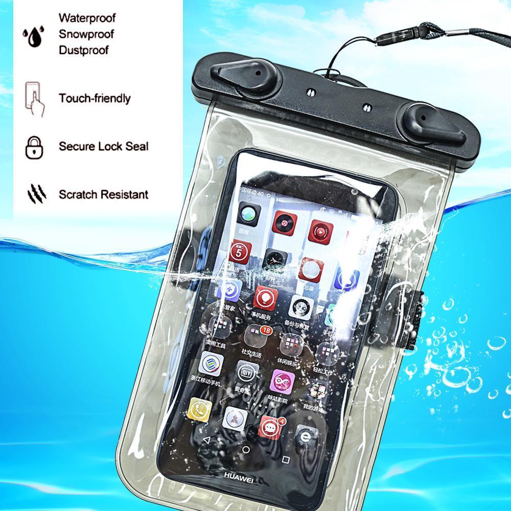 Hitorhike 5.5 Inch Waterproof Bag Mobile Phone Pouch Underwater Dry Case Cover-Dry Bags-Bargain Bait Box-Black Color-Bargain Bait Box