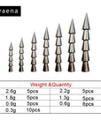 Hyaena 43Pcs 100% Tungsten Nail Pagoda Fishing Sinker Small Thin Worm Weights-Tungsten Weights-Bargain Bait Box-Bargain Bait Box
