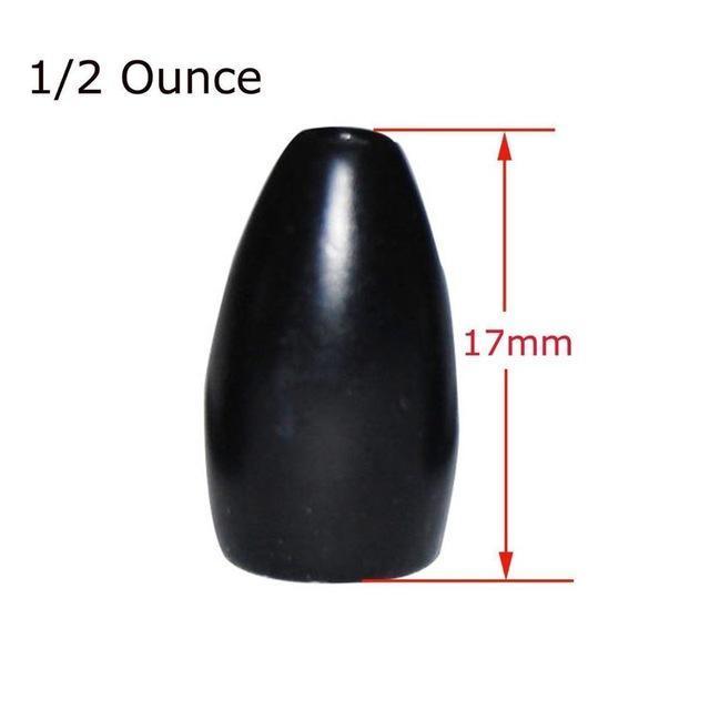 Hyaena 5Pcs 100% Tungsten Bullet Fishing Sinker For Texas Rig Black Plastic Worm-Tungsten Weights-Bargain Bait Box-1 2 OZ-Bargain Bait Box