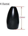 Hyaena 5Pcs 100% Tungsten Bullet Fishing Sinker For Texas Rig Black Plastic Worm-Tungsten Weights-Bargain Bait Box-1 4 OZ-Bargain Bait Box