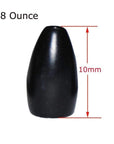Hyaena 5Pcs 100% Tungsten Bullet Fishing Sinker For Texas Rig Black Plastic Worm-Tungsten Weights-Bargain Bait Box-1 8 O Z-Bargain Bait Box