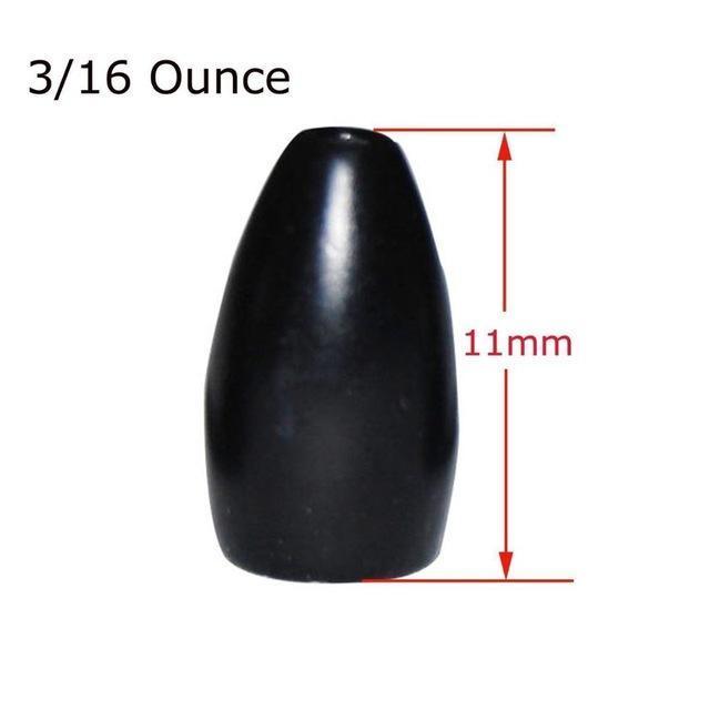 Hyaena 5Pcs 100% Tungsten Bullet Fishing Sinker For Texas Rig Black Plastic Worm-Tungsten Weights-Bargain Bait Box-3 16 OZ-Bargain Bait Box