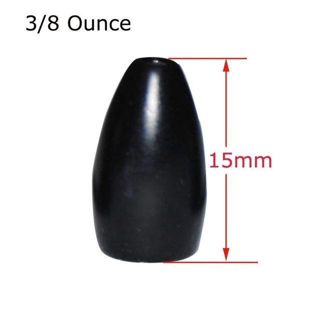 Hyaena 5Pcs 100% Tungsten Bullet Fishing Sinker For Texas Rig Black Plastic Worm-Tungsten Weights-Bargain Bait Box-3 8 OZ-Bargain Bait Box