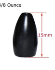 Hyaena 5Pcs 100% Tungsten Bullet Fishing Sinker For Texas Rig Black Plastic Worm-Tungsten Weights-Bargain Bait Box-3 8 OZ-Bargain Bait Box