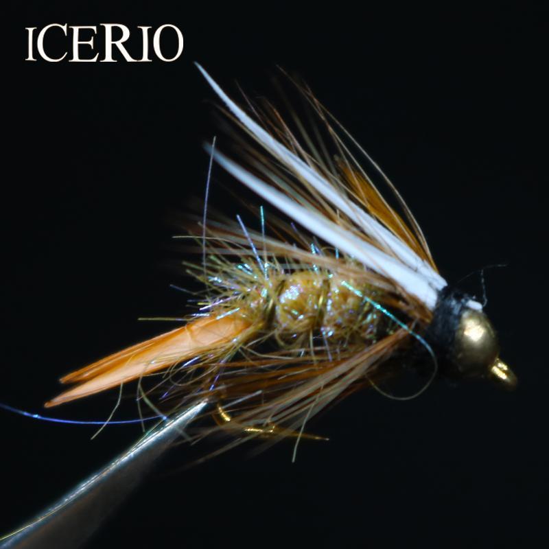 Icerio 10Pcs Brass Bead Head Prince Nymphs Trout Fly #12-Flies-Bargain Bait Box-Bargain Bait Box