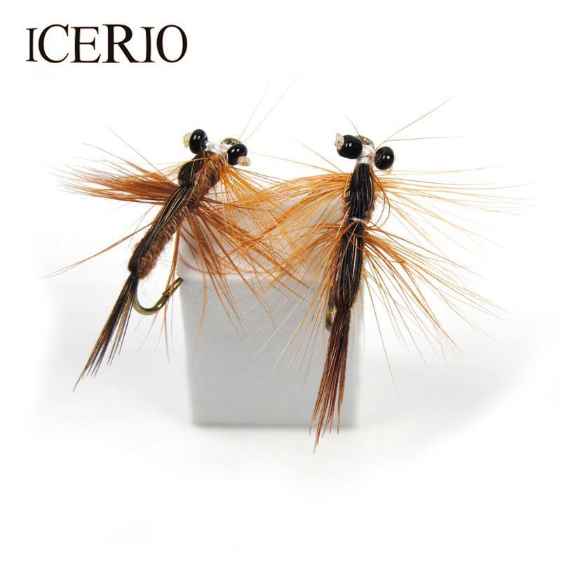 Icerio 12Pcs #6 Black Bead Eye Brown Crawfish And Shrimp Fly For Saltwater Flies-Flies-Bargain Bait Box-Bargain Bait Box