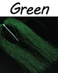 Icerio 2 Packs Flashabou Holographic Tinsel Fly Fishing Tying Crystal Flash-Fly Tying Materials-Bargain Bait Box-2 Packs Green-Bargain Bait Box