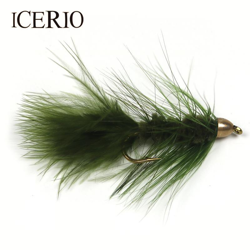 Icerio 4Pcs 4# Brass Cone Head Woolly Bugger/Streamer Flies Trout Fly-Flies-Bargain Bait Box-Bargain Bait Box
