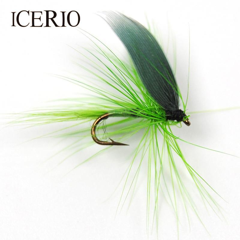 Icerio 8Pcs Green Wing Dry Flies Nymphs Fly Fishing Trout Lures #14-Flies-Bargain Bait Box-Bargain Bait Box