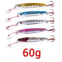 Ilure Metal Casting Jig Spoon 5 Pcs/Lot 25G/40G/60G Fishing Hooks Jigging Fish-Jigging Spoons-Bargain Bait Box-Red-Bargain Bait Box