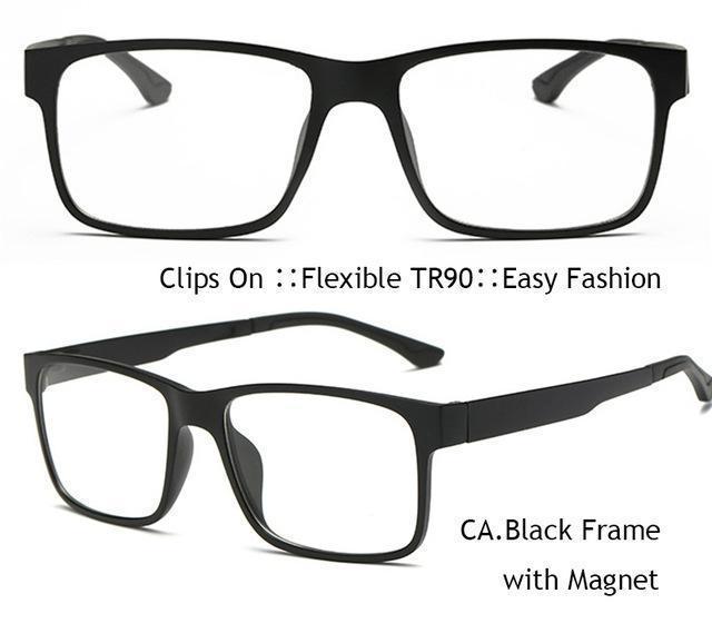 Ivsta Include Frame Polarized Clip On Sunglasses Men Tr90 Custom Prescription-Polarized Sunglasses-Bargain Bait Box-Only Black Frame-Bargain Bait Box