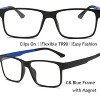 Ivsta Include Frame Polarized Clip On Sunglasses Men Tr90 Custom Prescription-Polarized Sunglasses-Bargain Bait Box-Only Blue Frame-Bargain Bait Box