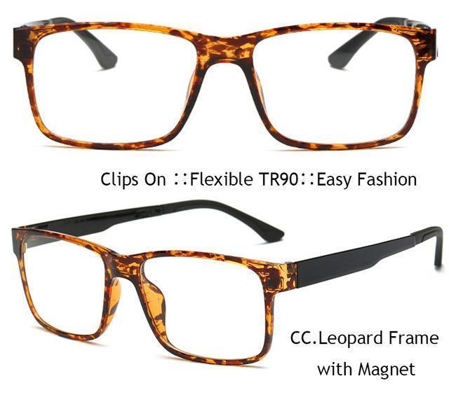 Ivsta Include Frame Polarized Clip On Sunglasses Men Tr90 Custom Prescription-Polarized Sunglasses-Bargain Bait Box-Only Leopard Frame-Bargain Bait Box