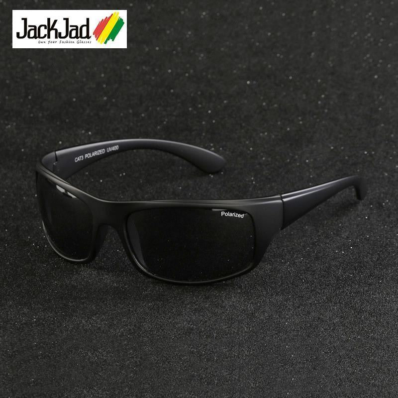 Jackjad Sports Polarized Sunglasses Goggles Men Driving Fishing Running Sun-Polarized Sunglasses-Bargain Bait Box-8605 Black-Bargain Bait Box
