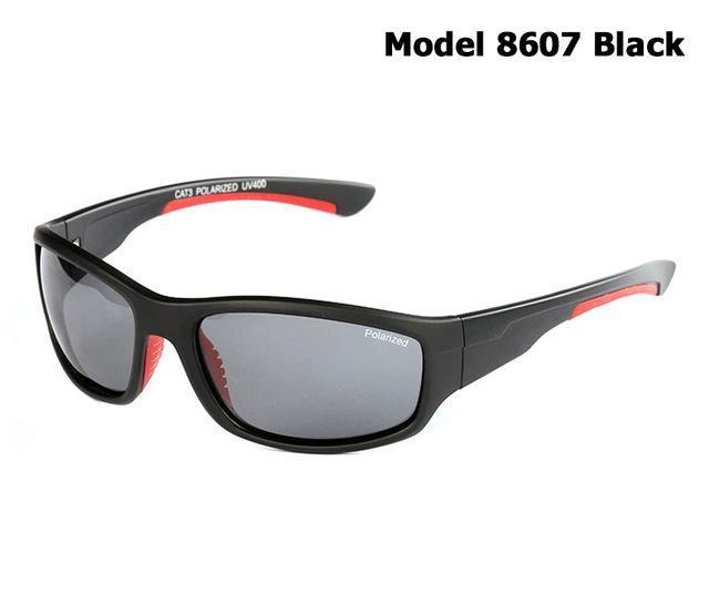 Jackjad Sports Polarized Sunglasses Goggles Men Driving Fishing Running Sun-Polarized Sunglasses-Bargain Bait Box-8607 Black-Bargain Bait Box
