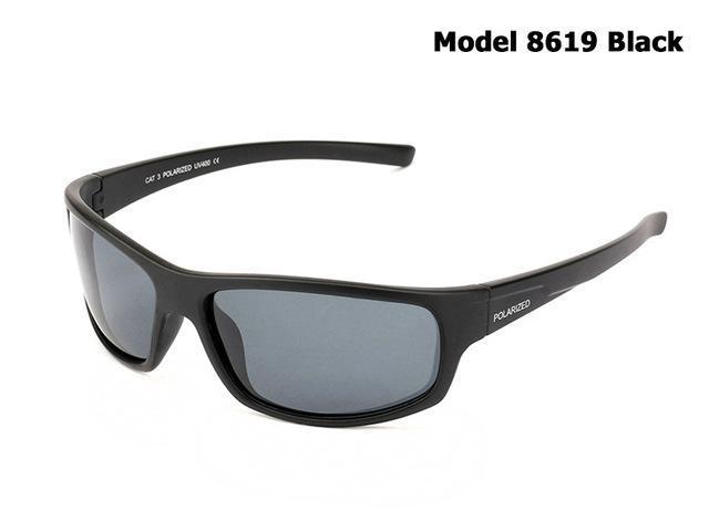 Jackjad Sports Polarized Sunglasses Goggles Men Driving Fishing Running Sun-Polarized Sunglasses-Bargain Bait Box-8619 Black-Bargain Bait Box