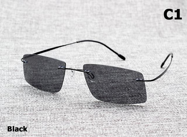 Jackjad The Matrix Style Polarized Driving Men Sunglasses Design Titanium Memory-Polarized Sunglasses-Bargain Bait Box-C1 Black-Bargain Bait Box