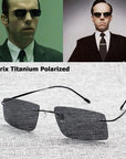 Jackjad The Matrix Style Polarized Driving Men Sunglasses Design Titanium Memory-Polarized Sunglasses-Bargain Bait Box-C1 Black-Bargain Bait Box