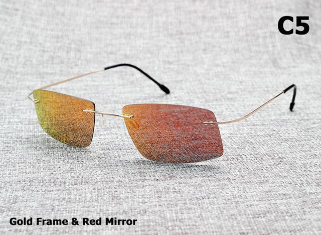 Jackjad The Matrix Style Polarized Driving Men Sunglasses Design Titanium Memory-Polarized Sunglasses-Bargain Bait Box-C5 Gold Red-Bargain Bait Box