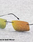 Jackjad The Matrix Style Polarized Driving Men Sunglasses Design Titanium Memory-Polarized Sunglasses-Bargain Bait Box-C7 Black Gold-Bargain Bait Box