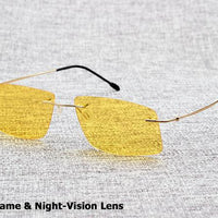 Jackjad The Matrix Style Polarized Driving Men Sunglasses Design Titanium Memory-Polarized Sunglasses-Bargain Bait Box-D3 Night Vision Lens-Bargain Bait Box