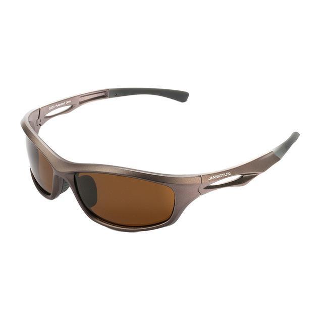 Jiangtun Flexible Tr90 Sport Sunglasses Men Polarized Uv400 Protection Sun-Polarized Sunglasses-Bargain Bait Box-C3 Brown-Bargain Bait Box