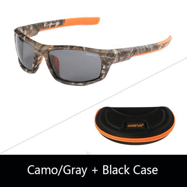 Jiangtun Trendy Camo Black Polarized Sunglasses Men Women Sports Sun Glasses-Polarized Sunglasses-Bargain Bait Box-C3 Camo l Gray-Bargain Bait Box
