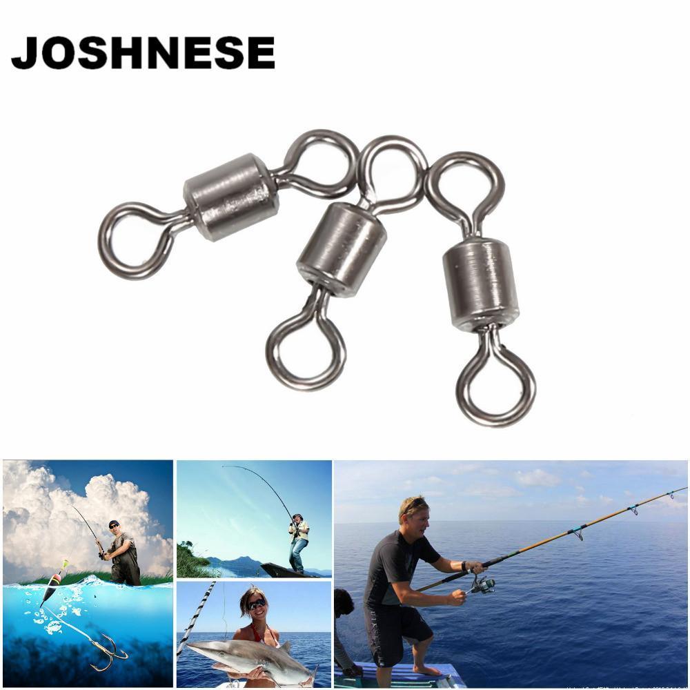 Joshnese 100Pcs Fishing Swivels Ball Bearing Rolling Swivel Solid Rings-Fishing Snaps & Swivels-Bargain Bait Box-5-Bargain Bait Box