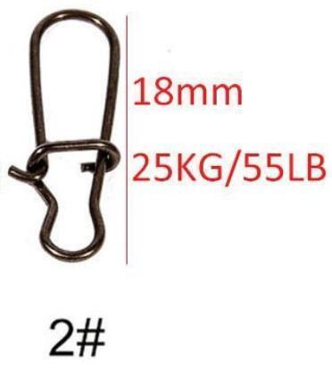 Jsm 25Pcs/Lot Duo Lock Snaps Size 0#-4# Black Nice Snap Swivel Slid Rings-Fishing Snaps & Swivels-Bargain Bait Box-size 2-Bargain Bait Box