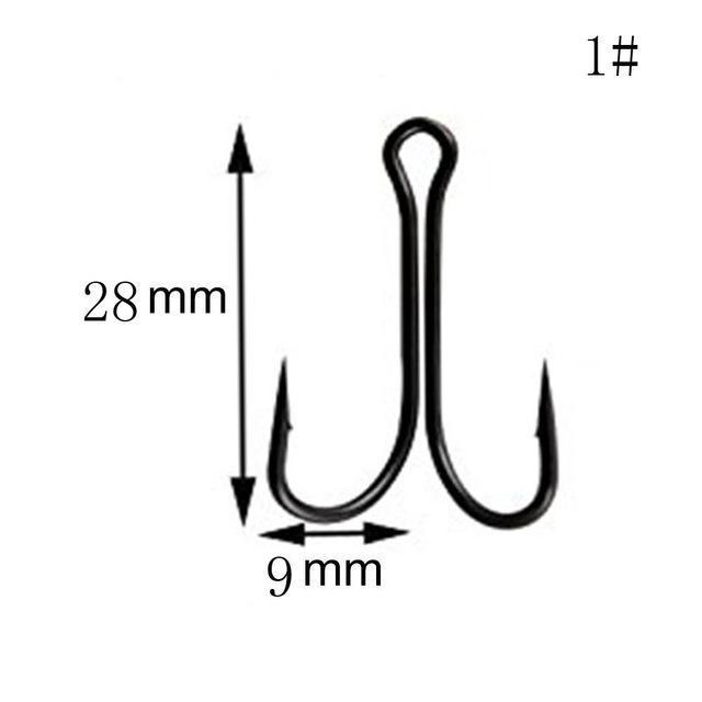 Jsm 50Pcs/Lot Dual High Carbon Steel Black Fishing Hooks Double Anchor Hook-Specialty Hooks-Bargain Bait Box-1-Bargain Bait Box
