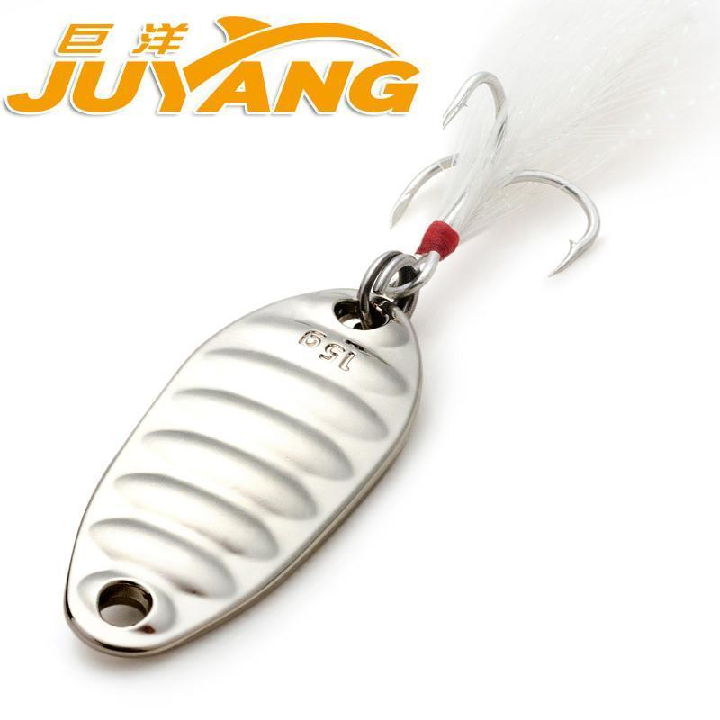 Juyang Fat Worm Spinning Fishing Spoon Lure 2G 5G 7.5G 10G 15G Silver Gold Spoon-Casting & Trolling Spoons-Bargain Bait Box-Silver 2g-Bargain Bait Box