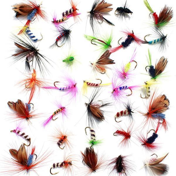 Kkwezva 60Pcs Lures Fly Fishing Hooks Butterfly Insects Style Salmon Flies Trout-Flies-Bargain Bait Box-Bargain Bait Box