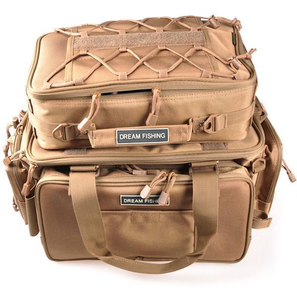 Large Capacity Fishing Bag 2Pcs Main Bag:48*29*22 Multi Purpose Fishing Rod-Tackle Bags-Bargain Bait Box-Khaki-Bargain Bait Box