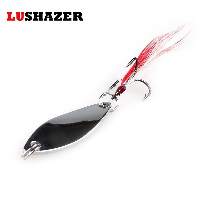 Lushazer Metal Spoon Spinner Bait 6G 10G Gold/Silver 360 Degree Rotation Fishing-Casting &amp; Trolling Spoons-Bargain Bait Box-6g Silvery-Bargain Bait Box
