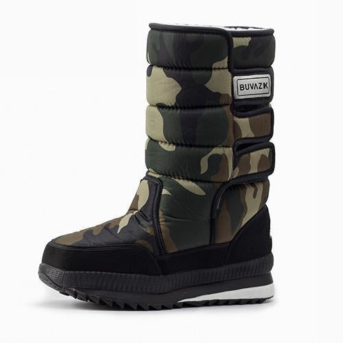 Male Boots Thickening Thermal Waterproof Snow Boots Cotton Fabric Inside Warm-Boots-Bargain Bait Box-Green Camouflage-6.5-Bargain Bait Box
