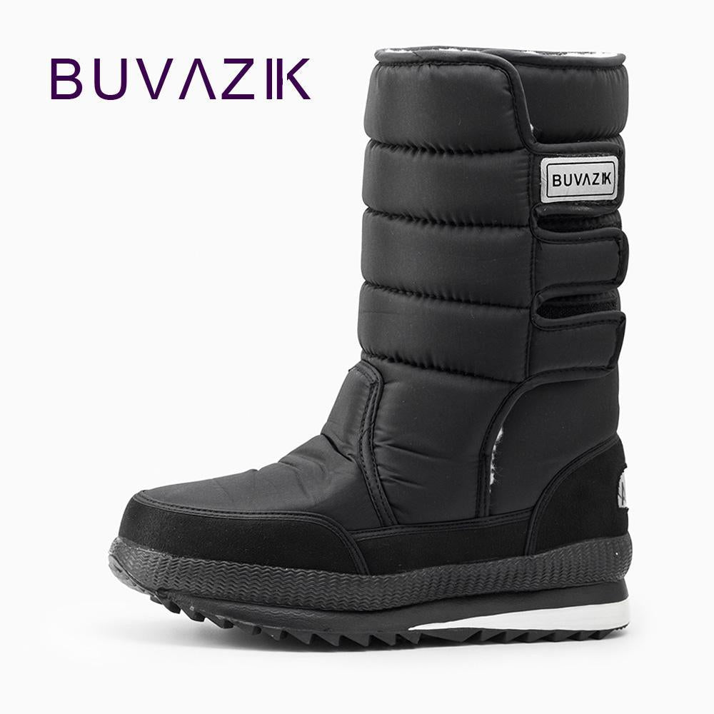 Male Boots Thickening Thermal Waterproof Snow Boots Cotton Fabric Inside Warm-Boots-Bargain Bait Box-Men Black A-6.5-Bargain Bait Box