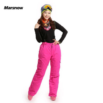 Marsnow Lady Sport Waterproof Thick Ski Pants Women Snowboard Snow Trousers-Snow Pants-Bargain Bait Box-Black-S-Bargain Bait Box